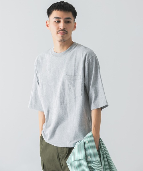 URBAN RESEARCH DOORS（アーバンリサーチドアーズ）の「ヘビーオンス ハーフスリーブTシャツ（Tシャツ/カットソー・メンズ・ホワイト/グリーン/グレー/ブルー/ブラウン・X-LARGE/MEDIUM/LARGE）」の7枚目の写真