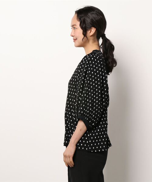 PICCIN（ピッチン）の「ドット楊柳プリントブラウス（シャツ/ブラウス・レディース・ブラック/オフホワイト・M/L）」の3枚目の写真