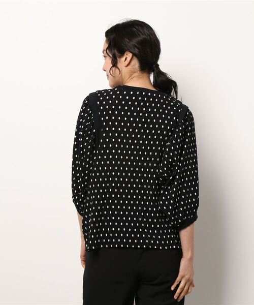 PICCIN（ピッチン）の「ドット楊柳プリントブラウス（シャツ/ブラウス・レディース・ブラック/オフホワイト・M/L）」の4枚目の写真