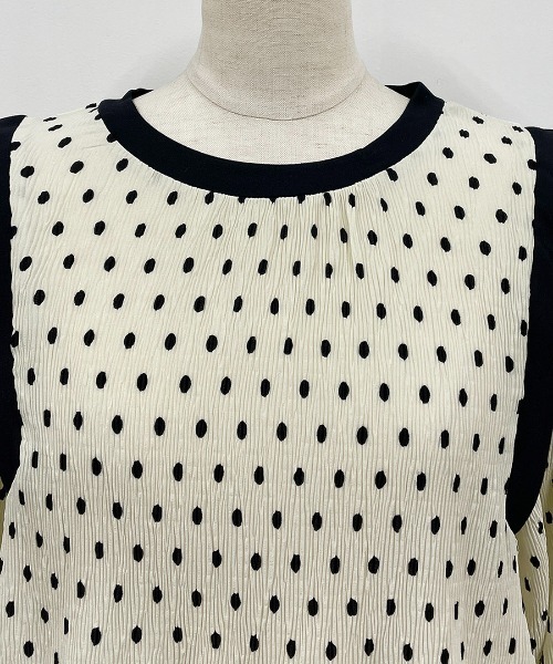 PICCIN（ピッチン）の「ドット楊柳プリントブラウス（シャツ/ブラウス・レディース・ブラック/オフホワイト・M/L）」の9枚目の写真