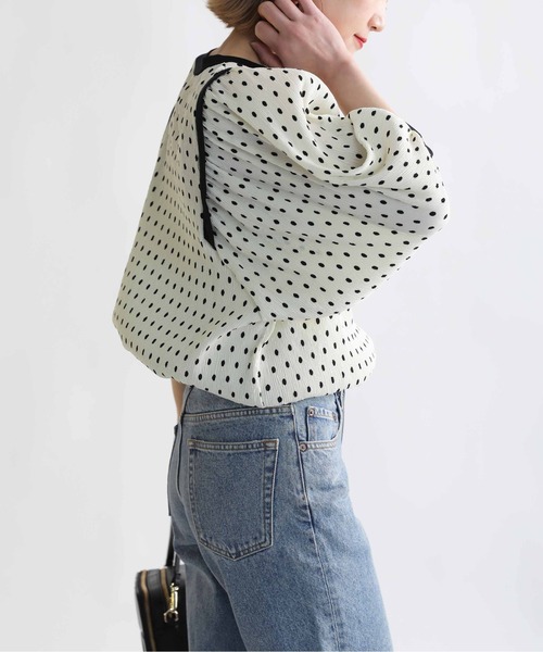 PICCIN（ピッチン）の「ドット楊柳プリントブラウス（シャツ/ブラウス・レディース・ブラック/オフホワイト・M/L）」の14枚目の写真