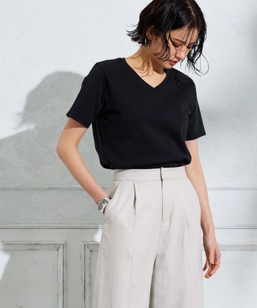 RASW(ラス)の「RASW リネン混ボックスパンツ(その他パンツ・レディース・ネイビー/ミント/キナリ・M/L/PM)」の4枚目の写真