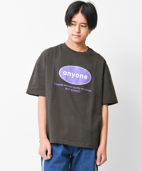 RAT EFFECT（ラットエフェクト）の「anyoneサークルロゴプリントTシャツ（Tシャツ/カットソー・キッズ・オフホワイト/チャコールグレー/ブラック/ライトグレー/ライトブルー・120/130/140/150/160）」の4枚目の写真