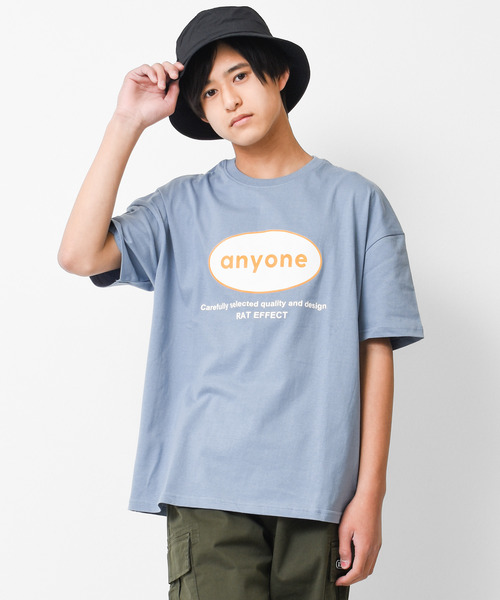 RAT EFFECT（ラットエフェクト）の「anyoneサークルロゴプリントTシャツ（Tシャツ/カットソー・キッズ・オフホワイト/チャコールグレー/ブラック/ライトグレー/ライトブルー・120/130/140/150/160）」の5枚目の写真