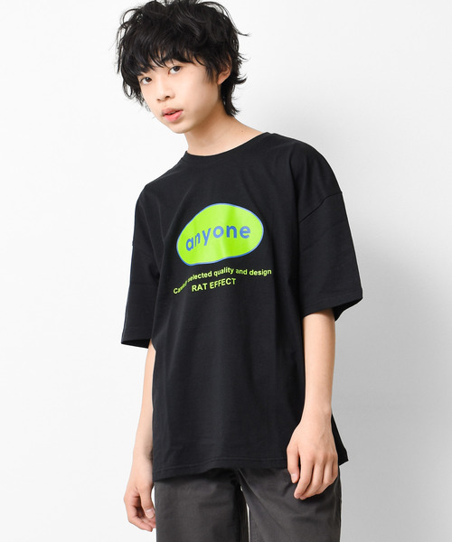 RAT EFFECT（ラットエフェクト）の「anyoneサークルロゴプリントTシャツ（Tシャツ/カットソー・キッズ・オフホワイト/チャコールグレー/ブラック/ライトグレー/ライトブルー・120/130/140/150/160）」の3枚目の写真