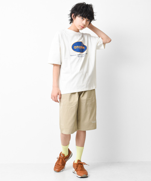 RAT EFFECT（ラットエフェクト）の「anyoneサークルロゴプリントTシャツ（Tシャツ/カットソー・キッズ・オフホワイト/チャコールグレー/ブラック/ライトグレー/ライトブルー・120/130/140/150/160）」の6枚目の写真