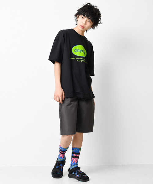 RAT EFFECT（ラットエフェクト）の「anyoneサークルロゴプリントTシャツ（Tシャツ/カットソー・キッズ・オフホワイト/チャコールグレー/ブラック/ライトグレー/ライトブルー・120/130/140/150/160）」の7枚目の写真
