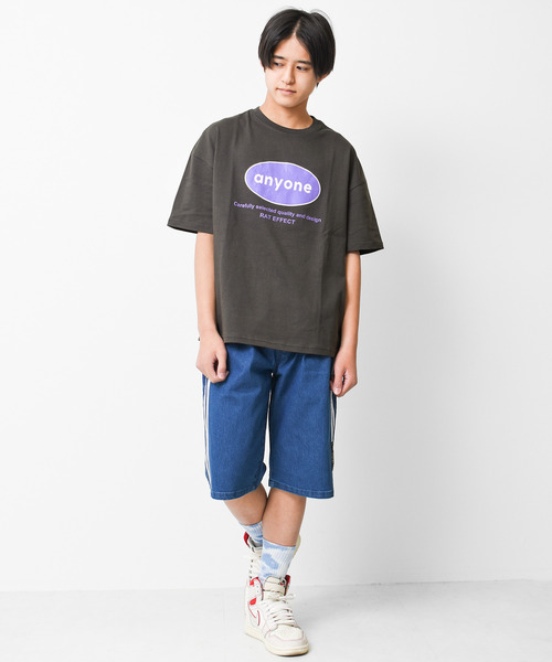RAT EFFECT（ラットエフェクト）の「anyoneサークルロゴプリントTシャツ（Tシャツ/カットソー・キッズ・オフホワイト/チャコールグレー/ブラック/ライトグレー/ライトブルー・120/130/140/150/160）」の9枚目の写真