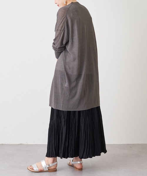 BEARDSLEY(ビアズリー)の「麻混シンプルカーディガン(カーディガン/ボレロ・レディース・チャコールグレー/ベージュ・FREE)」の12枚目の写真