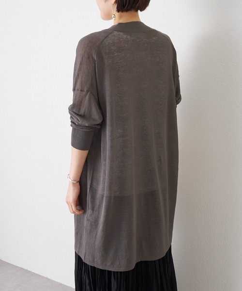 BEARDSLEY(ビアズリー)の「麻混シンプルカーディガン(カーディガン/ボレロ・レディース・チャコールグレー/ベージュ・FREE)」の15枚目の写真