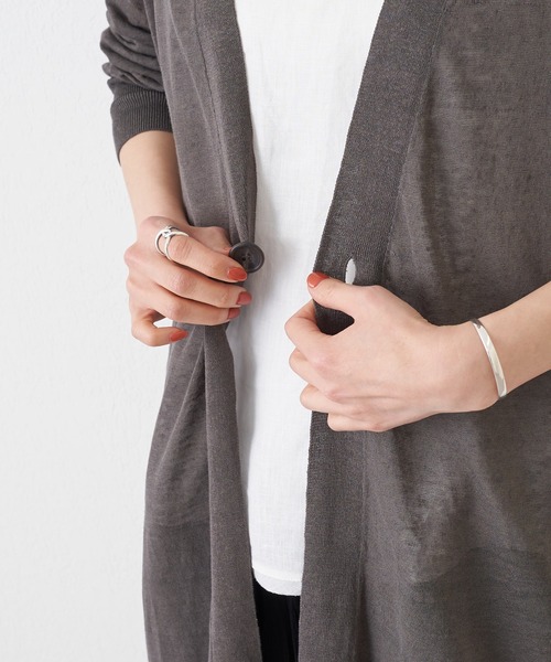 BEARDSLEY(ビアズリー)の「麻混シンプルカーディガン(カーディガン/ボレロ・レディース・チャコールグレー/ベージュ・FREE)」の18枚目の写真