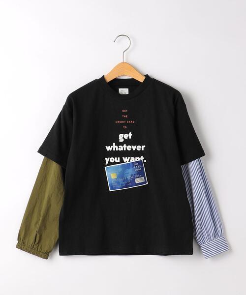THE PARK SHOP（ザパークショップ）の「＜THE PARK SHOP（ザパークショップ）＞ CREDIT POC L/TEE 125cm-135cm★（Tシャツ/カットソー・キッズ・ブラック/ホワイト・135cm/125cm）」の2枚目の写真