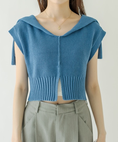 mystic（ミスティック）の「セーラー衿ニット（ニット/セーター・レディース・オフホワイト/ブラック/ブルー・FREE）」の21枚目の写真