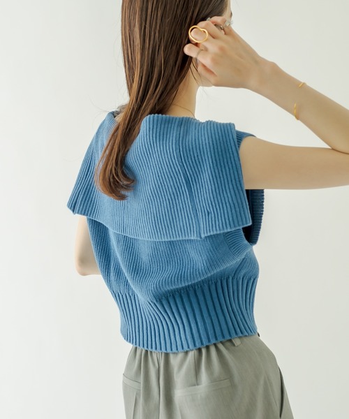 mystic（ミスティック）の「セーラー衿ニット（ニット/セーター・レディース・オフホワイト/ブラック/ブルー・FREE）」の8枚目の写真