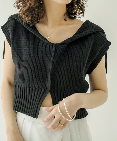 mystic（ミスティック）の「セーラー衿ニット（ニット/セーター・レディース・オフホワイト/ブラック/ブルー・FREE）」の22枚目の写真