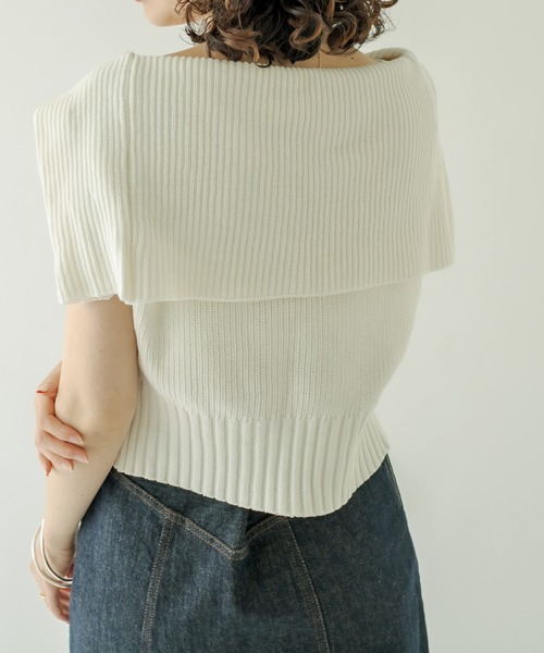 mystic（ミスティック）の「セーラー衿ニット（ニット/セーター・レディース・オフホワイト/ブラック/ブルー・FREE）」の7枚目の写真