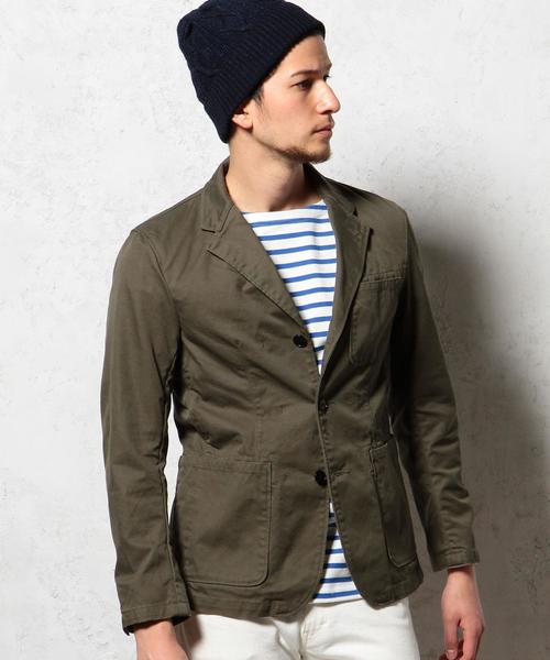 green label relaxing（グリーンレーベルリラクシング）の「40/3 COVERT カバーオールジャケット GLSS◆（カバーオール・メンズ・オリーブ/ネイビー・SMALL/LARGE/MEDIUM）」の2枚目の写真