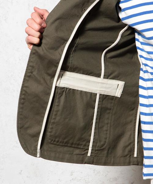 green label relaxing（グリーンレーベルリラクシング）の「40/3 COVERT カバーオールジャケット GLSS◆（カバーオール・メンズ・オリーブ/ネイビー・SMALL/LARGE/MEDIUM）」の16枚目の写真