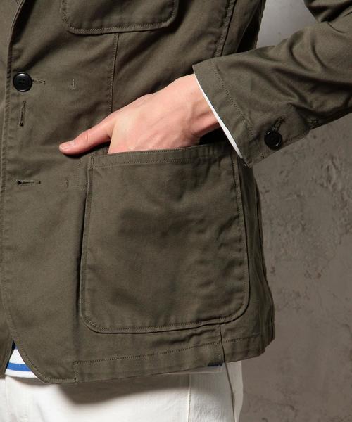 green label relaxing（グリーンレーベルリラクシング）の「40/3 COVERT カバーオールジャケット GLSS◆（カバーオール・メンズ・オリーブ/ネイビー・SMALL/LARGE/MEDIUM）」の6枚目の写真