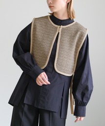 select MOCA | 2022 AW サイドリボンパイピングジャガードニットショートベスト(ベスト)