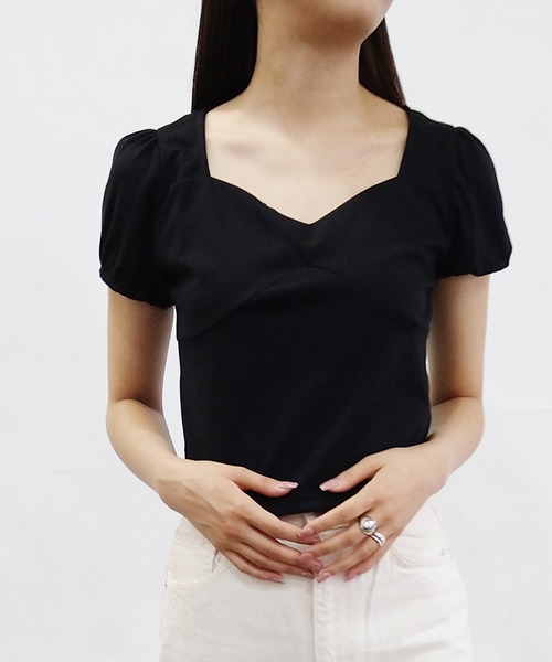 Alite cloth(アリーテクロス)の「袖バルーントップス(Tシャツ/カットソー・レディース・ホワイト/ブラック・M/L)」の2枚目の写真