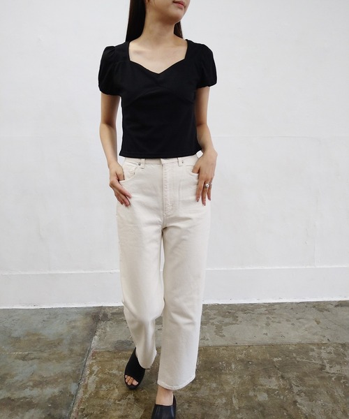 Alite cloth(アリーテクロス)の「袖バルーントップス(Tシャツ/カットソー・レディース・ホワイト/ブラック・M/L)」の3枚目の写真