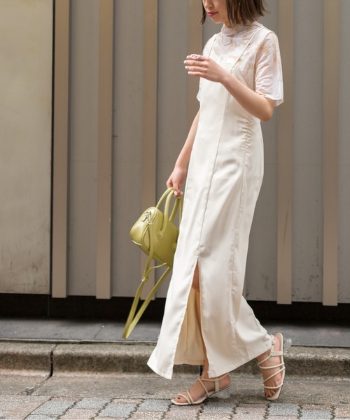 SpRay（スプレイ）の「サイドスリットキャミワンピース（ワンピース・レディース・グレイッシュベージュ/モカ/アイボリー/ブラック/キャメル/ダークグリーン・FREE）」の15枚目の写真