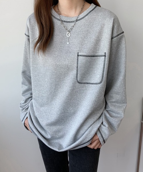 ABITOKYO(アビトーキョー)の「オーバーサイズ配色ステッチトップス(スウェット・レディース・ブラック/ホワイト/グレー・M/L)」の18枚目の写真