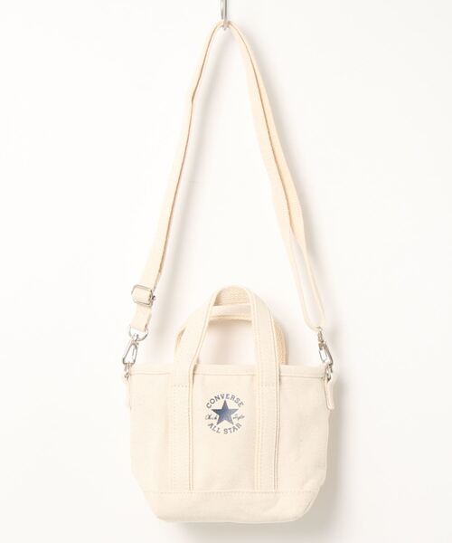 CONVERSE(コンバース)の「【CONVERSE】CANVAS XS TOTE BAG /トートバッグ/キャンバス/手提げ/肩掛け/斜め掛け/ショルダー/カバン/コンバース(トートバッグ・メンズ・ブラック/ネイビー/オフホワイト/グリーン/ライトブラウン/ブラック系その他/杢グレー/ライトベージュ・FREE)」の2枚目の写真