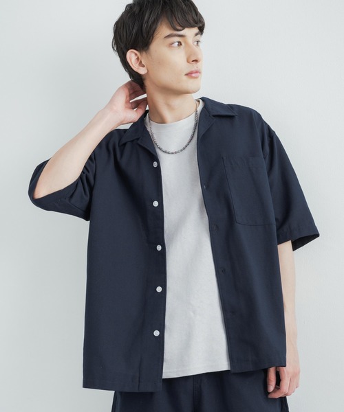 Rocky Monroe(ロッキーモンロー)の「セットアップ オーバーサイズ 半袖オープンカラーシャツ&ワイドイージーショートパンツ TCパナマ(セットアップ・メンズ・ブラック/ベージュ/ネイビー/カーキ・LL/M/L)」の7枚目の写真