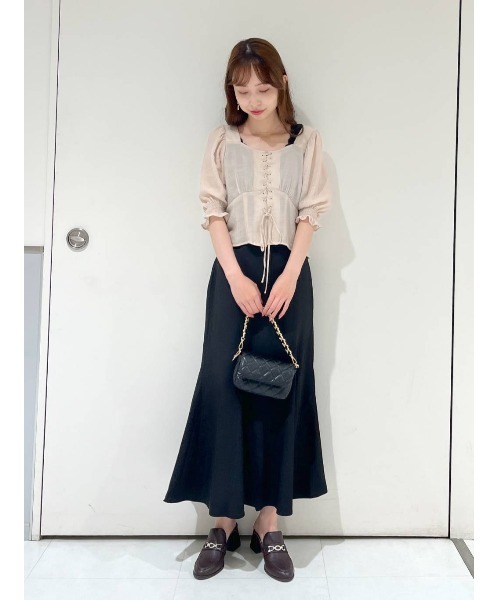 mysty woman(ミスティウーマン)の「無地マーメイドスカート 122843(スカート・レディース・ブラック/モカ/イエロー系その他・FREE)」の20枚目の写真