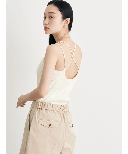 earth music&ecology（アースミュージックアンドエコロジー）の「カップ付きランダムテレコキャミソール（キャミソール・レディース・ダークブラウン/グリーン/アイボリー/ブルー・S/M）」の5枚目の写真