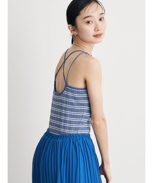 earth music&ecology（アースミュージックアンドエコロジー）の「カップ付きランダムテレコキャミソール（キャミソール・レディース・ダークブラウン/グリーン/アイボリー/ブルー・S/M）」の6枚目の写真