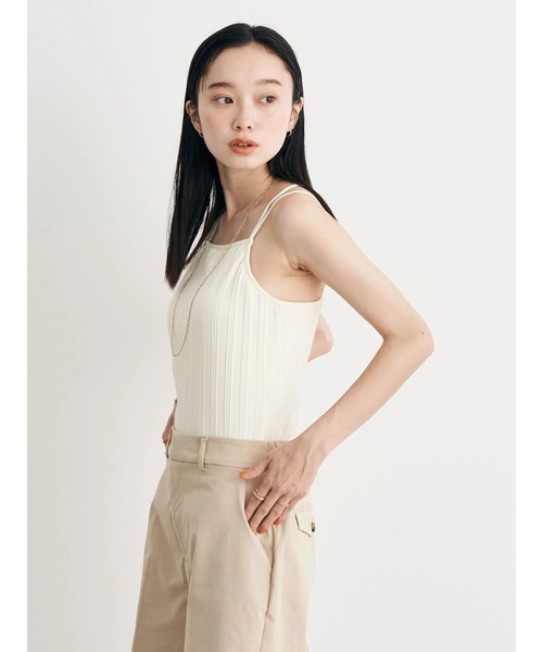 earth music&ecology（アースミュージックアンドエコロジー）の「カップ付きランダムテレコキャミソール（キャミソール・レディース・ダークブラウン/グリーン/アイボリー/ブルー・S/M）」の7枚目の写真