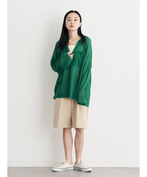 earth music&ecology（アースミュージックアンドエコロジー）の「カップ付きランダムテレコキャミソール（キャミソール・レディース・ダークブラウン/グリーン/アイボリー/ブルー・S/M）」の8枚目の写真