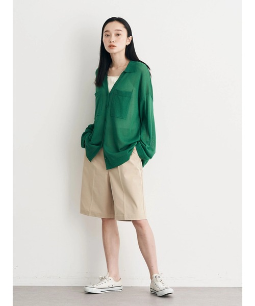 earth music&ecology（アースミュージックアンドエコロジー）の「カップ付きランダムテレコキャミソール（キャミソール・レディース・ダークブラウン/グリーン/アイボリー/ブルー・S/M）」の9枚目の写真