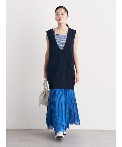 earth music&ecology（アースミュージックアンドエコロジー）の「カップ付きランダムテレコキャミソール（キャミソール・レディース・ダークブラウン/グリーン/アイボリー/ブルー・S/M）」の11枚目の写真