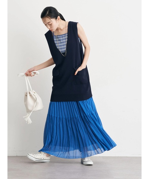 earth music&ecology（アースミュージックアンドエコロジー）の「カップ付きランダムテレコキャミソール（キャミソール・レディース・ダークブラウン/グリーン/アイボリー/ブルー・S/M）」の12枚目の写真