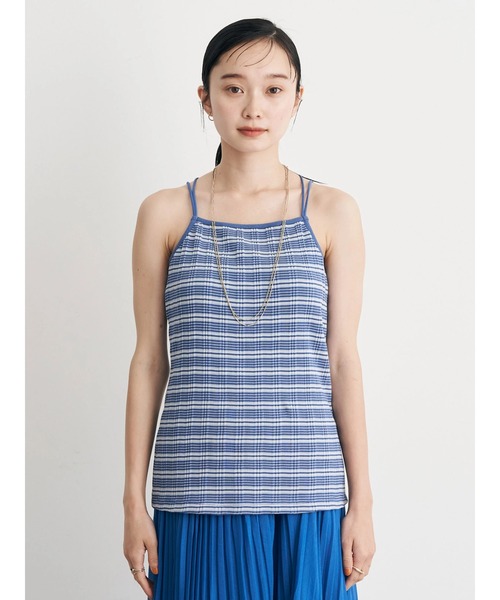 earth music&ecology（アースミュージックアンドエコロジー）の「カップ付きランダムテレコキャミソール（キャミソール・レディース・ダークブラウン/グリーン/アイボリー/ブルー・S/M）」の14枚目の写真