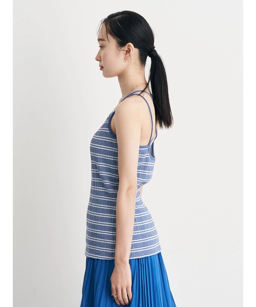 earth music&ecology（アースミュージックアンドエコロジー）の「カップ付きランダムテレコキャミソール（キャミソール・レディース・ダークブラウン/グリーン/アイボリー/ブルー・S/M）」の15枚目の写真