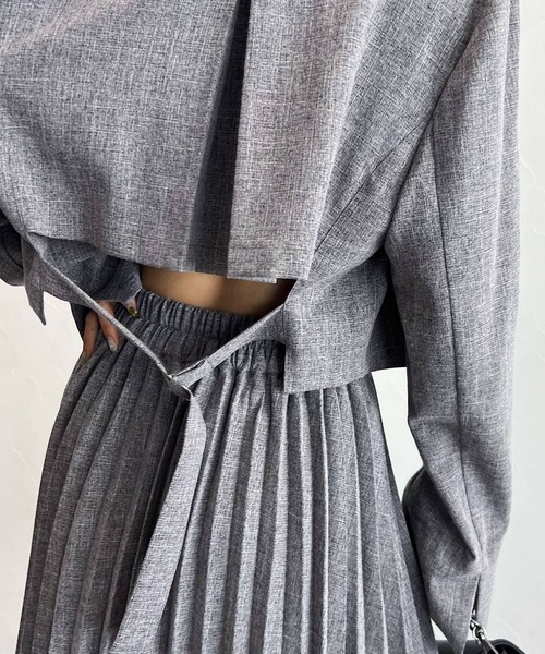 PAGEBOY（ページボーイ）の「CORE / ショールショートジャケット（テーラードジャケット・レディース・ブラック/グレー・FREE）」の10枚目の写真