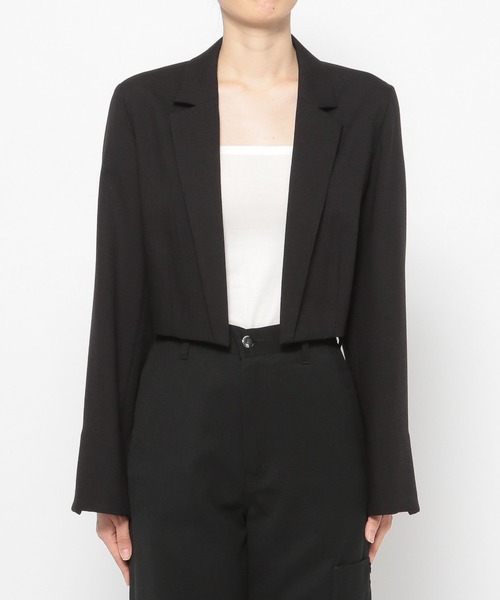 PAGEBOY（ページボーイ）の「CORE / ショールショートジャケット（テーラードジャケット・レディース・ブラック/グレー・FREE）」の13枚目の写真