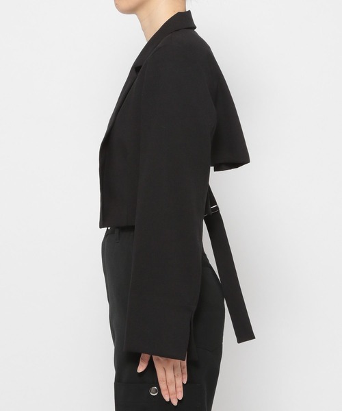 PAGEBOY（ページボーイ）の「CORE / ショールショートジャケット（テーラードジャケット・レディース・ブラック/グレー・FREE）」の14枚目の写真