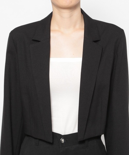 PAGEBOY（ページボーイ）の「CORE / ショールショートジャケット（テーラードジャケット・レディース・ブラック/グレー・FREE）」の16枚目の写真