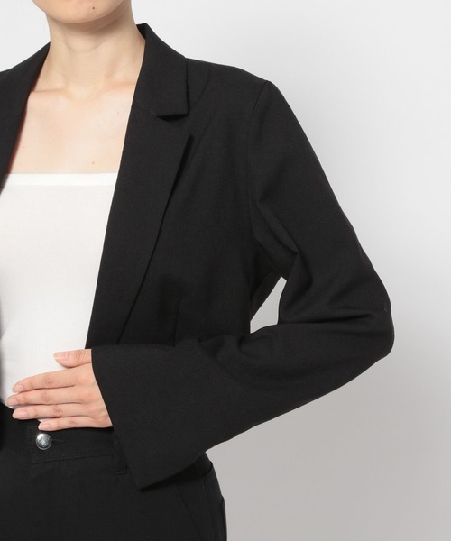 PAGEBOY（ページボーイ）の「CORE / ショールショートジャケット（テーラードジャケット・レディース・ブラック/グレー・FREE）」の17枚目の写真