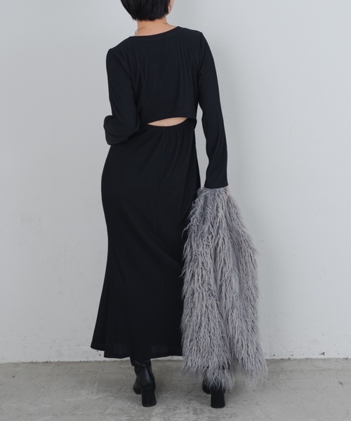 Aunt Marie's（アントマリーズ）の「バックオープンリブワンピース（ワンピース・レディース・ブラウン/ブラック・FREE/MEDIUM/TALL）」の8枚目の写真