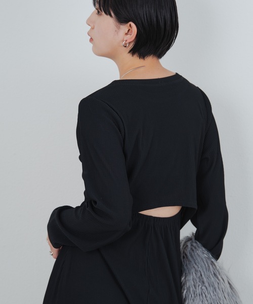 Aunt Marie's（アントマリーズ）の「バックオープンリブワンピース（ワンピース・レディース・ブラウン/ブラック・FREE/MEDIUM/TALL）」の3枚目の写真