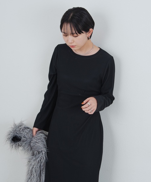 Aunt Marie's（アントマリーズ）の「バックオープンリブワンピース（ワンピース・レディース・ブラウン/ブラック・FREE/MEDIUM/TALL）」の6枚目の写真