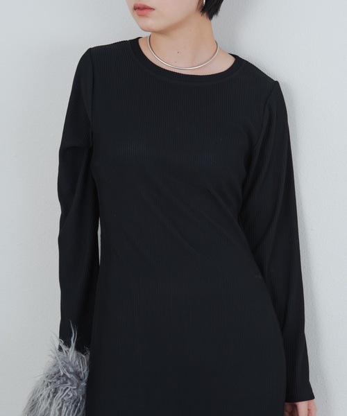 Aunt Marie's（アントマリーズ）の「バックオープンリブワンピース（ワンピース・レディース・ブラウン/ブラック・FREE/MEDIUM/TALL）」の4枚目の写真