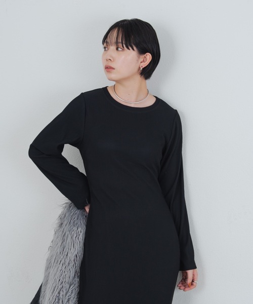 Aunt Marie's（アントマリーズ）の「バックオープンリブワンピース（ワンピース・レディース・ブラウン/ブラック・FREE/MEDIUM/TALL）」の5枚目の写真